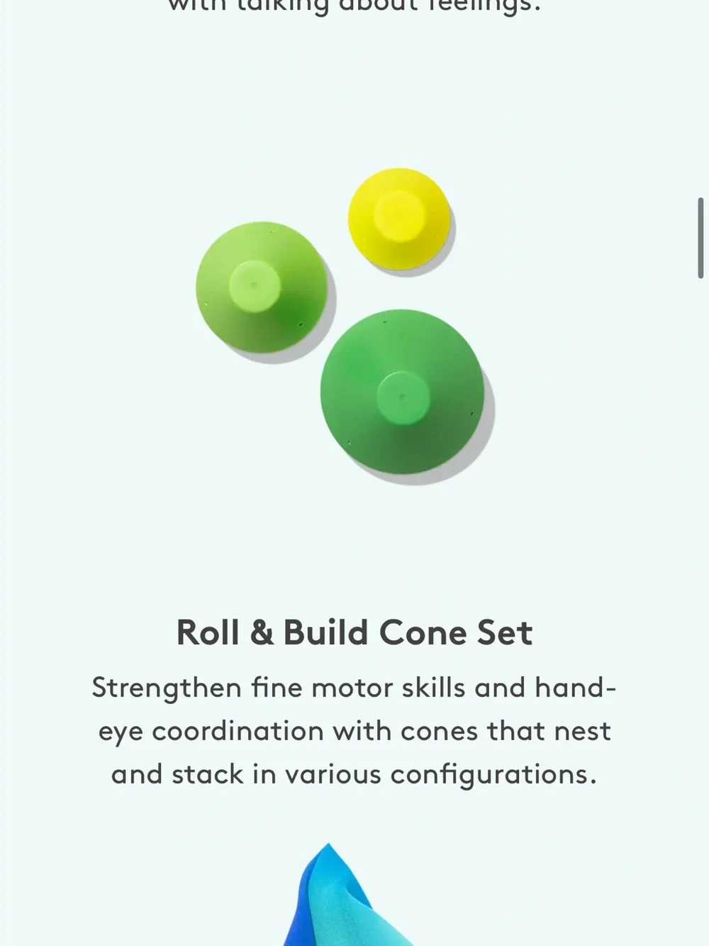 Lovevery roll and build cone set from explorer play kit
